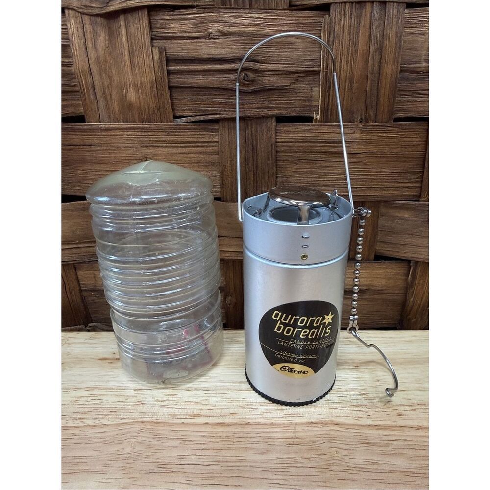 Aurora borealis Candle Lantern Silver Portable
